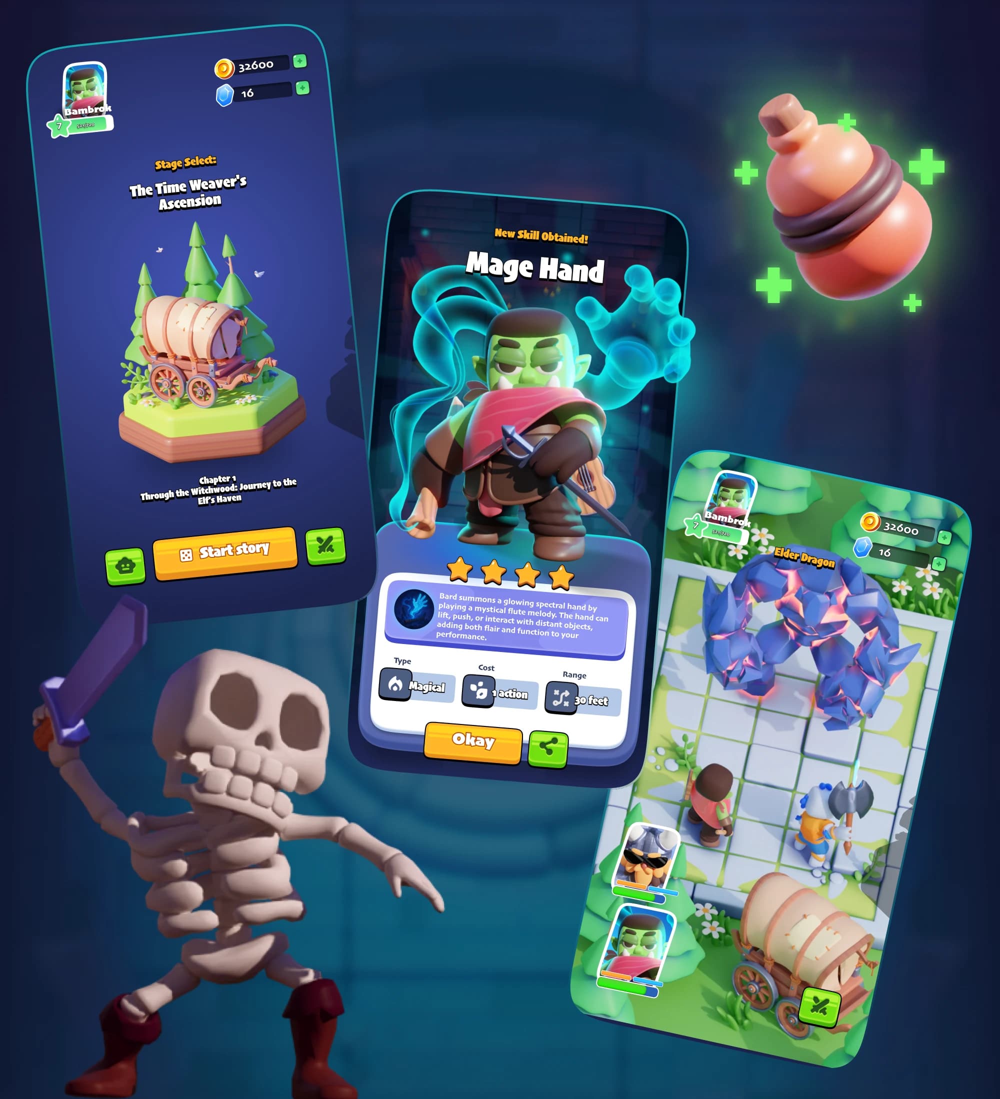 BardBarian game showing dark fantasy mobile game interface